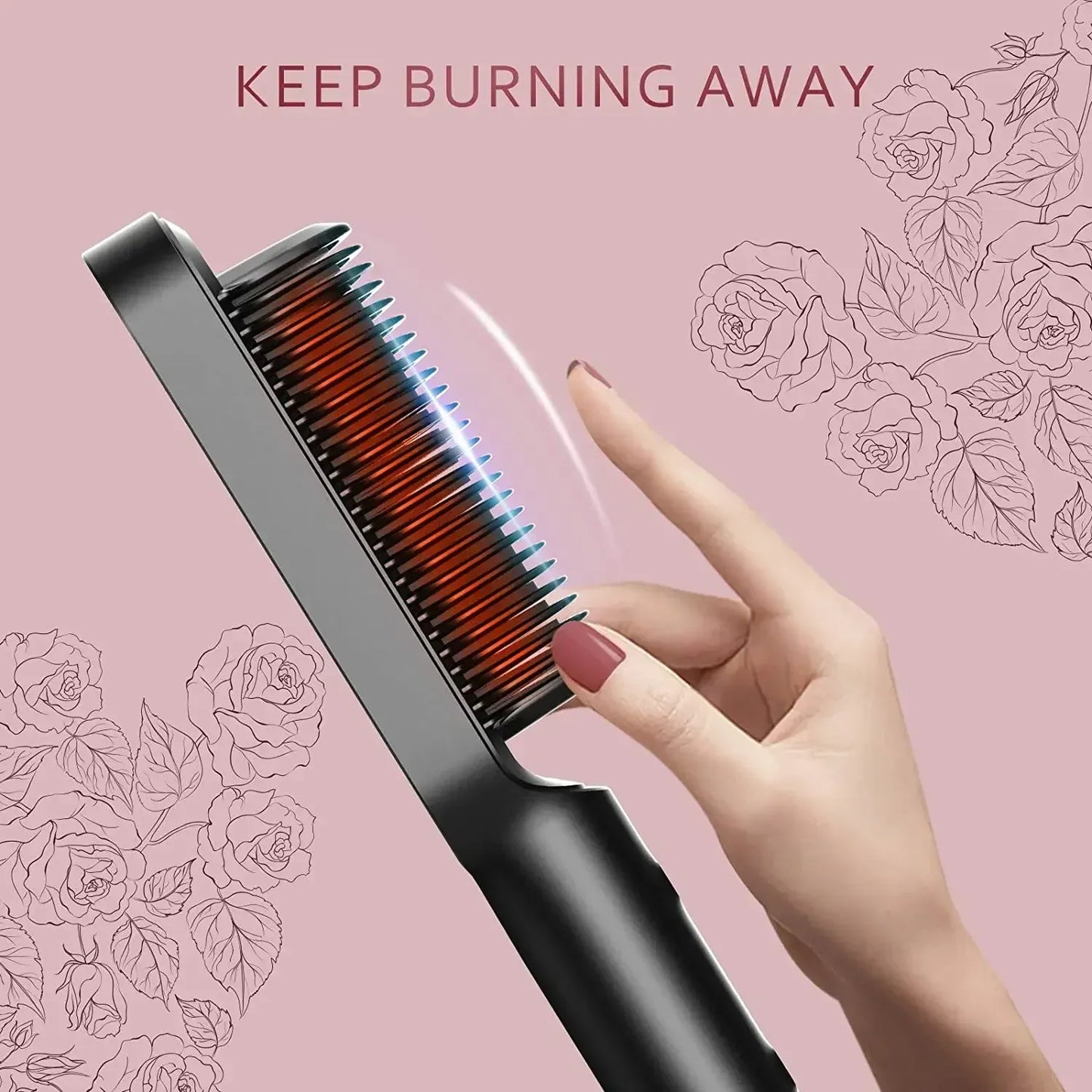 Hair Straightener Brush Curling Comb 2 In 1 Hair Hot Comb