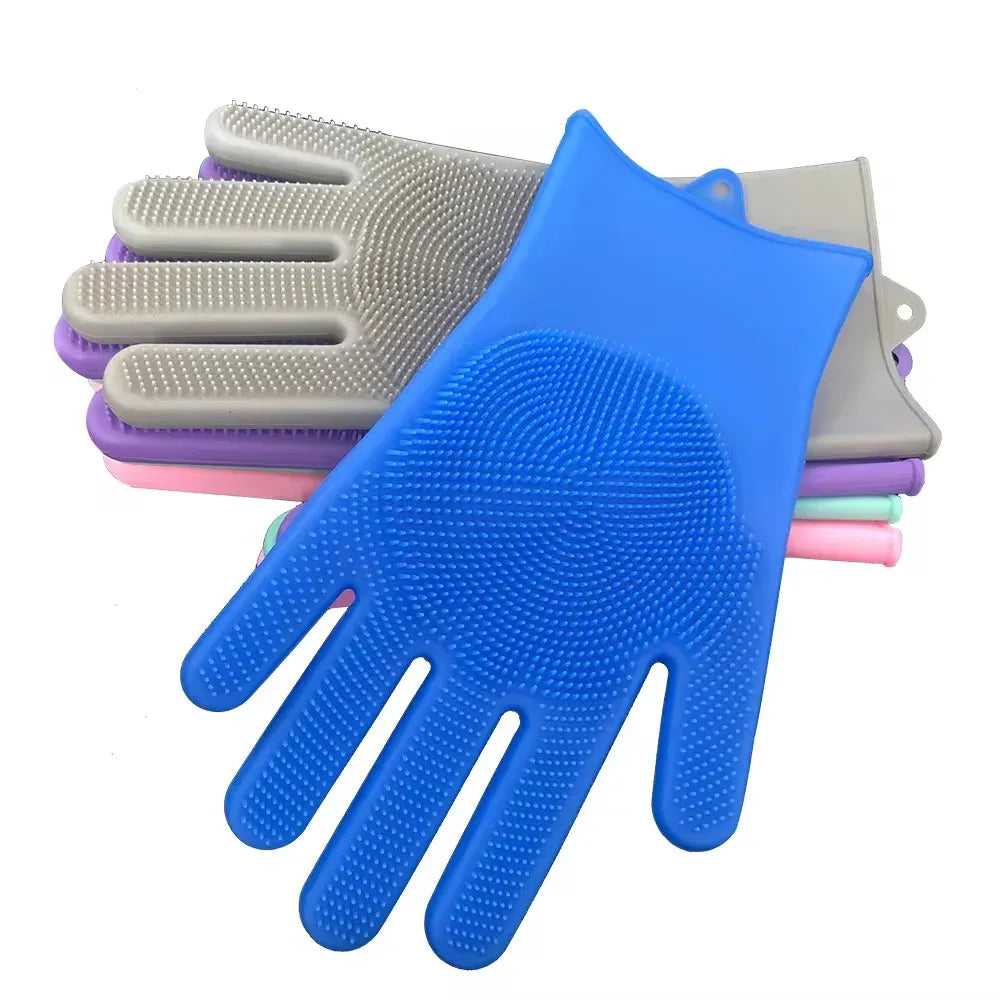 Magic Reusable Silicone Gloves – Scrub, Clean & Protect with Ease!