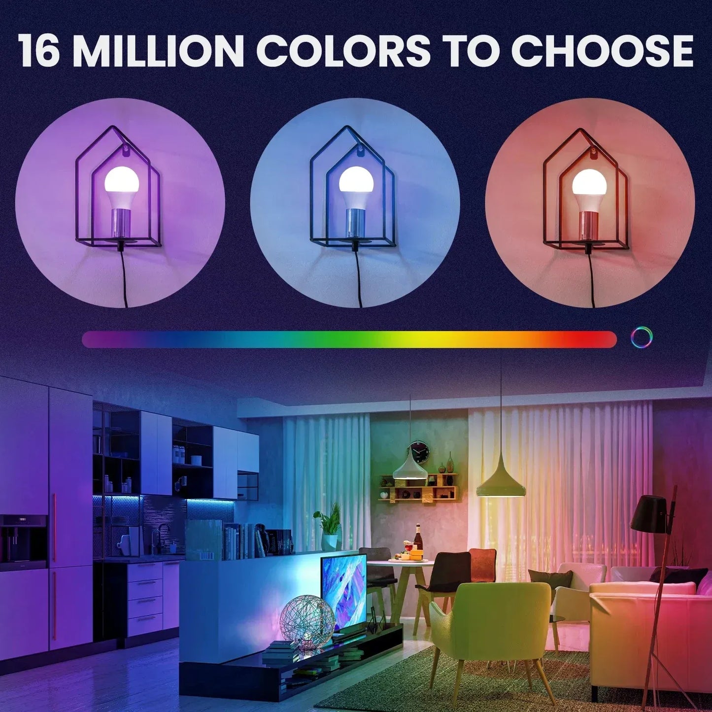 16-Color RGB LED Bulb – Remote-Controlled Lighting for Any Mood!